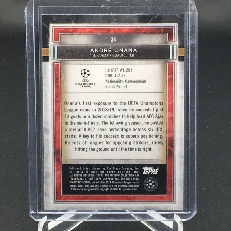 2021 TOPPS MUSEUM COLLECTION UEFA - SAPPHIRE - A. ONANA - #34 - #'D/75