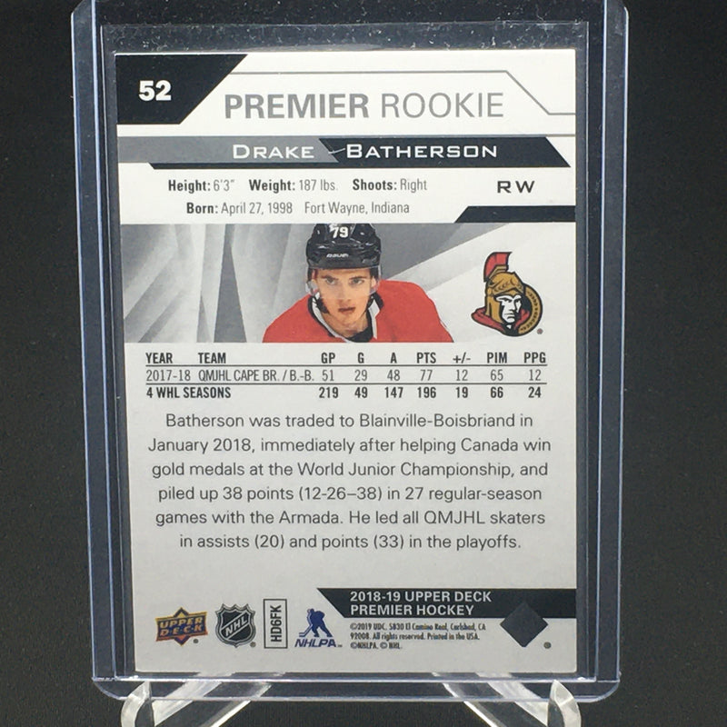 2018 UPPER DECK ULTIMATE - ULTIMATE INTRODUCTIONS - D. BATHERSON -