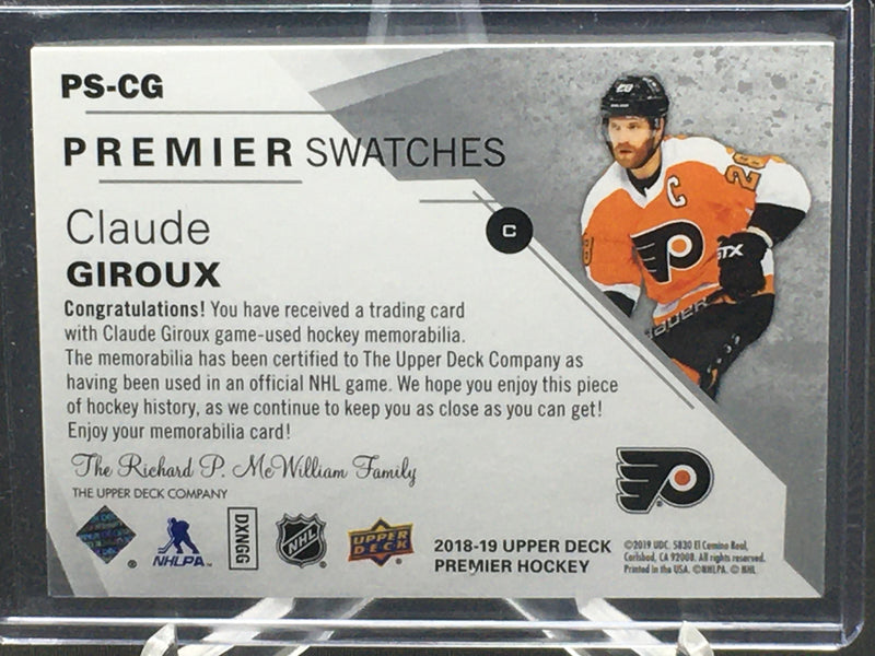 2018 UPPER DECK PREMIER - PREMEIR SWATCHES - C. GIROUX - #PS-CG - #'D/99 -JERSEY