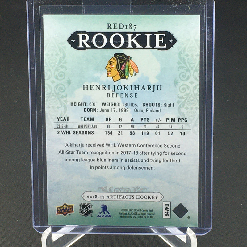 2018 UPPER DECK ARTIFACTS - H. JOKIHARJU - #RED187 - #'D/799 - RC