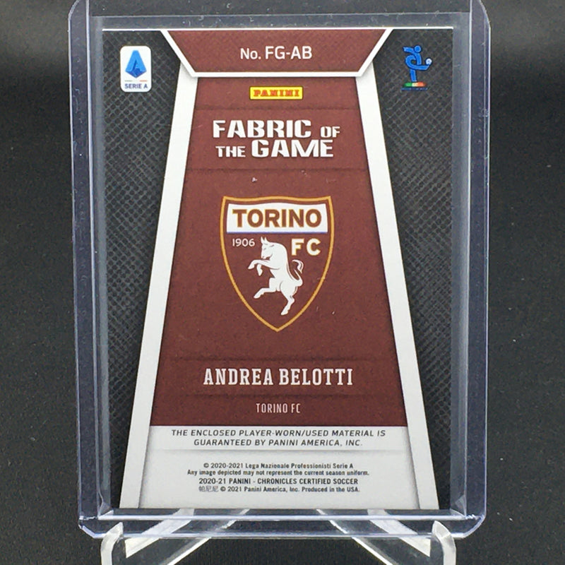 2020 PANINI CHRONICLES - CERTIFIED - FABRIC OF THE GAME - A. BELOTTI - #FG-AB - #'D/500 - JERSEY RELIC