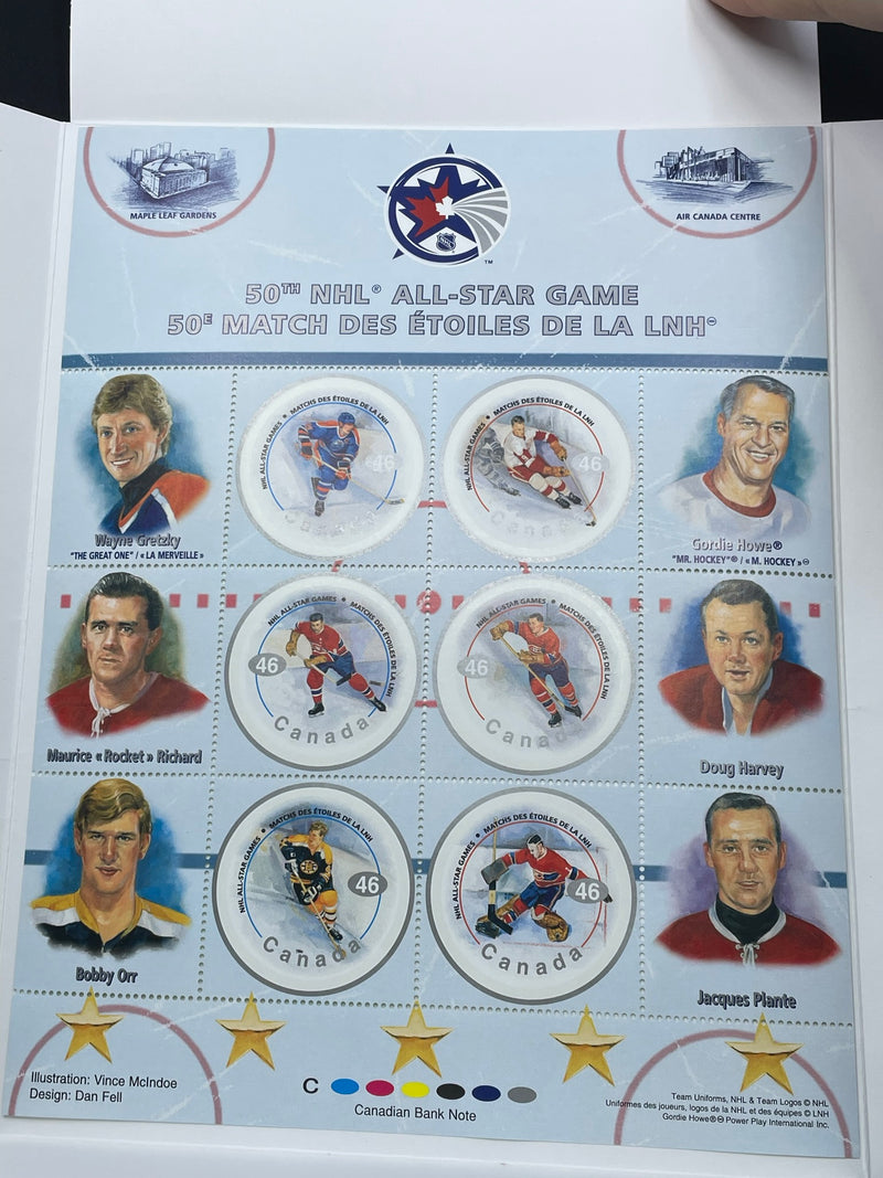 2000 CANADA POST 50TH NHL ALL-STAR GAME STAMP BOOK