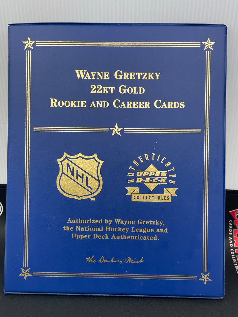 1999 UPPER DECK WAYNE GRETZKY 22KT GOLD ROOKIE AND CAREER CARDS COLLECTION