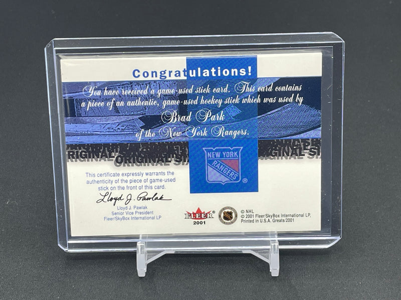 2001 FLEER - ORIGINAL SIX - B. PARK - GAME-USED STICK RELIC
