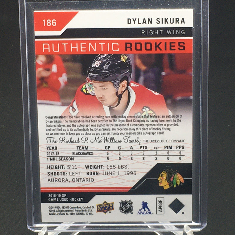 2018 UPPER DECK SP GAME USED - AUTHENTIC ROOKIES - D. SIKURA -