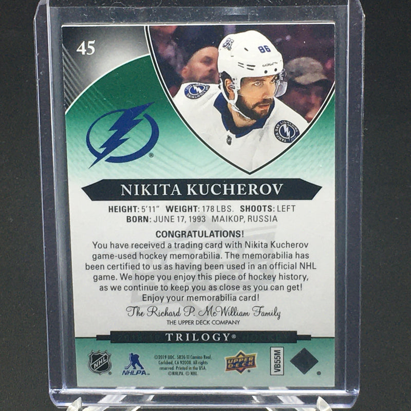 2018 UPPER DECK TRILOGY - N. KUCHEROV - #45 - #'D/365 - JERSEY