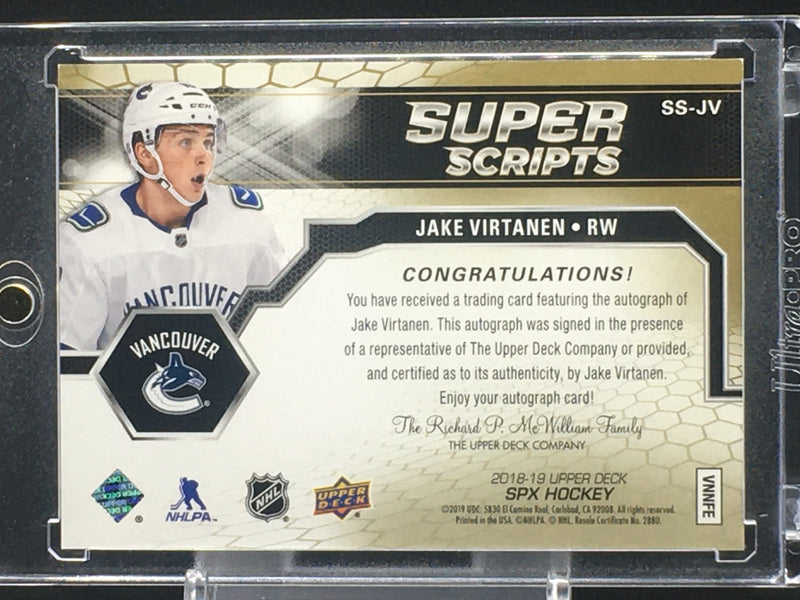 2018 UPPER DECK SPX - SUPER SCRIPTS - J. VIRTANEN -