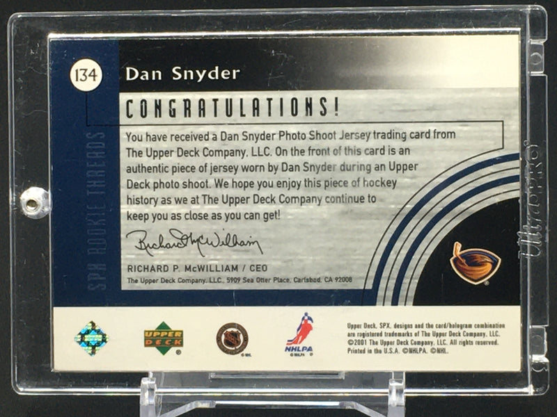 2001 UPPER DECK SPX ROOKIE THREADS - D. SNYDER - #134 - #D/1500