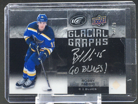 2015 UPPER DECK ICE HOCKEY - BLACK - GLACIAL GRAPHS - R. FABBRI - #GG-RF - #'D/75 - AUTOGRAPH