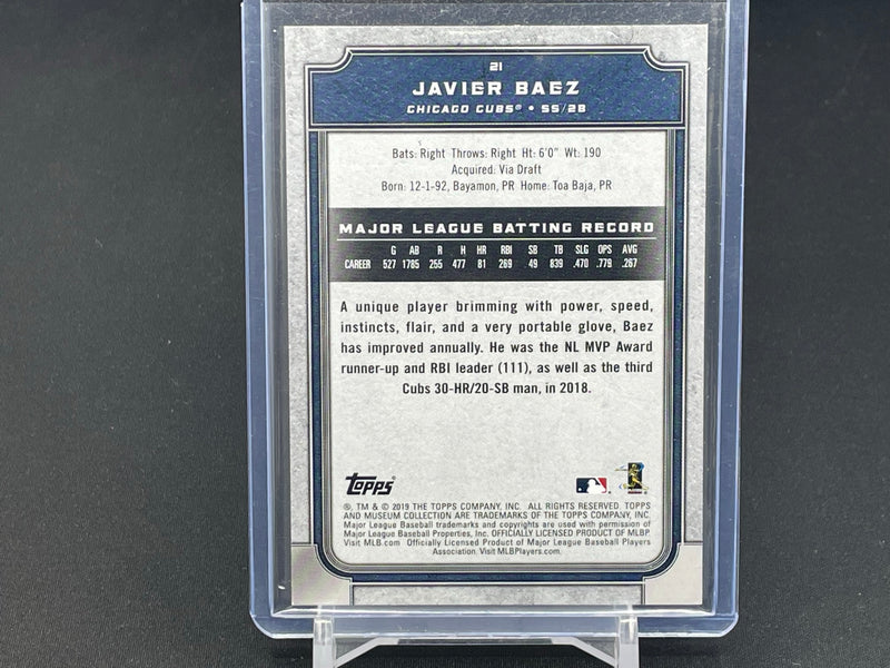 2019 TOPPS MUSEUM COLLECTION - SAPPHIRE - J. BAEZ - #21 - #'D/150