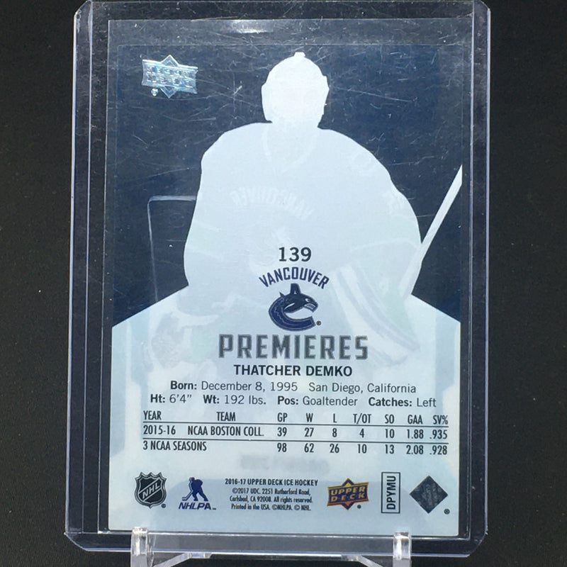 2016 UPPER DECK ICE - PREMIERES AUTOGRAPHS - T. DEMKO - #139 - #'D/1299