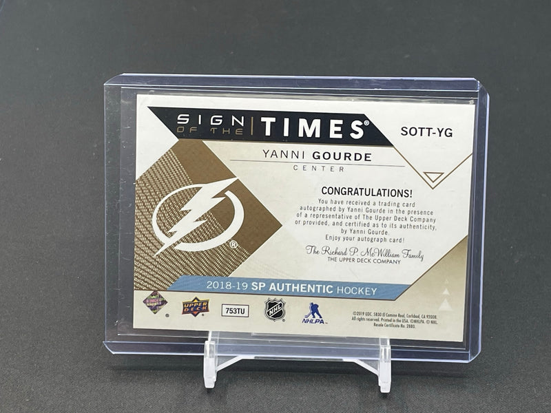 2018 UPPER DECK SP AUTHENTIC - SIGN OF THE TIMES - Y. GOURDE -