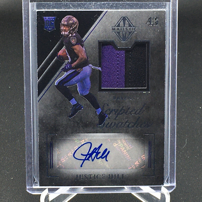 2019 PANINI MAJESTIC - SCRIPTED SWATCHES - J. HILL - #129 - #'D/99 - JERSEY RELIC - AUTOGRAPH - RC