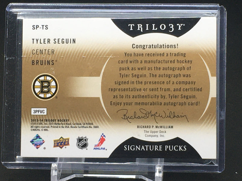 2013 UPPER DECK TRILOGY - SIGNATURE PUCKS - T. SEGUIN -