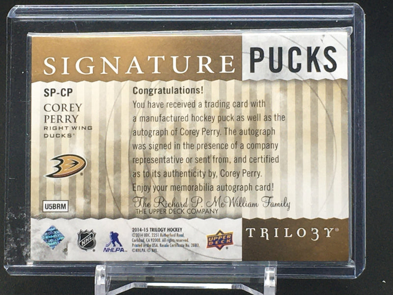 2014 UPPER DECK TRILOGY - SIGNATURE PUCKS - C. PERRY -