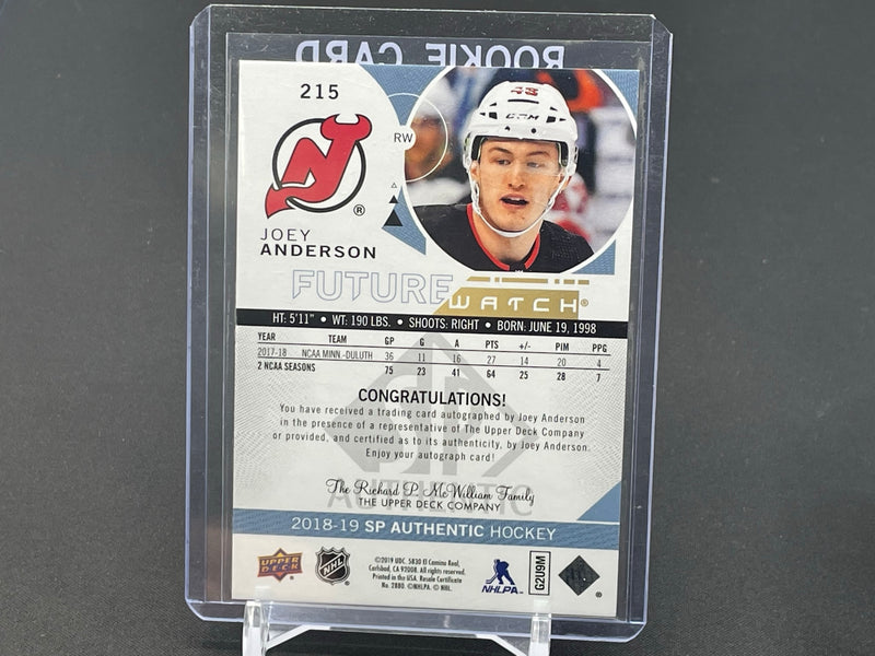 2018 UPPER DECK SP AUTHENTIC - FUTURE WATCH AUTO - J. ANDERSON -