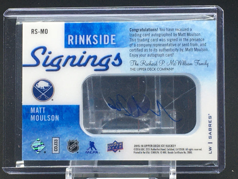 2015 UPPER DECK ICE HOCKEY - RINKSIDE SIGNINGS - M. MOULSON -