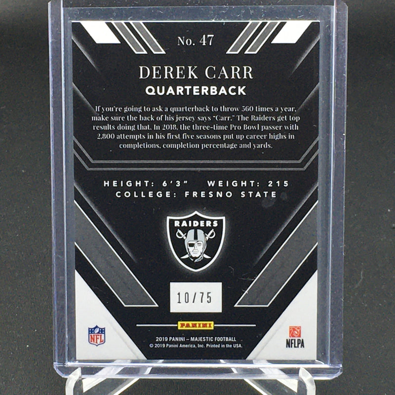 2019 PANINI MAJESTIC - D. CARR - #47 - #'D/75