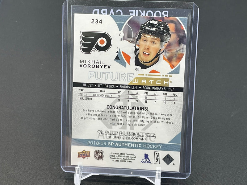 2018 UPPER DECK SP AUTHENTIC - FUTURE WATCH AUTO - M. VOROBYEV - #234 - #'D/999 - AUTOGRAPH - RC