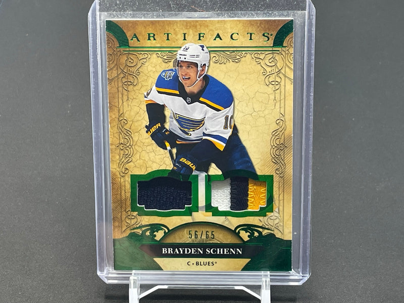 2020 UPPER DECK ARTIFACTS - EMERALD - B. SCHENN - #91 - #'D/65 - DUAL RELIC