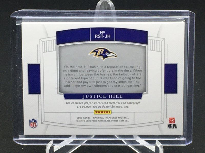 2019 PANINI NATIONAL TREASURES - NFL GEAR - J. HILL - #RST-JH - #'D/99 - TRIPLE RELIC - AUTOGRAPH