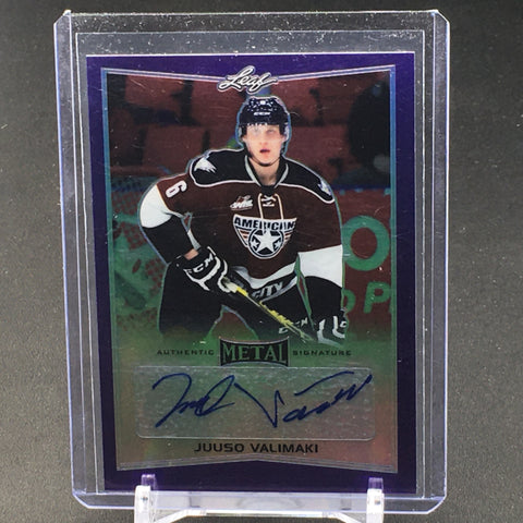 2016 LEAF METAL - J. VALIMAKI - #BA-JV2 - #'D/15 - AUTOGRAPH - PURPLE