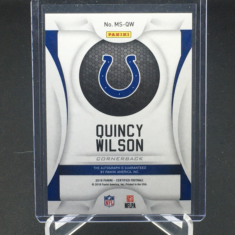 2018 PANINI CERTIFIED - MIRROR SIGNATUES - RED - Q. WILSON - #MS-QW - #'D/60 - AUTOGRAPH