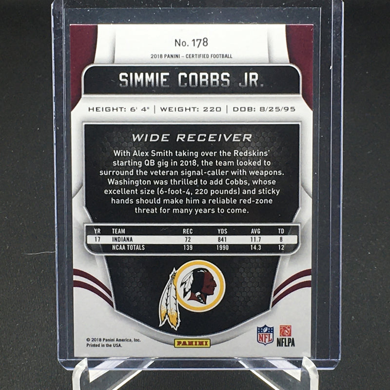 2018 PANINI CERTIFIED - RED MIRROR - S. COBBS JR. - #178 - #'D/99 - RC