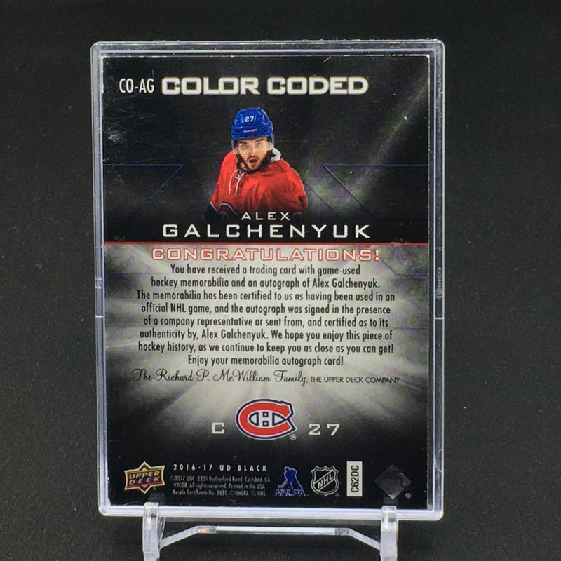 2016 UPPER DECK BLACK - COLOUR CODED - A. GALCHENYUK - #CO-AG - #'D/25 - AUTOGRAPH