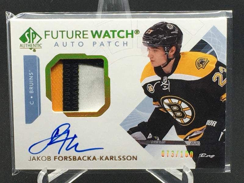 2017 UPPER DECK SP AUTHENTIC - FUTURE WATCH AUTO PATCH - J. KARLSSON - #127 - #'D/100 - RELIC - AUTOGRAPH - RC