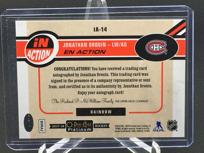 2017 UPPER DECK O-PEE-CHEE PLATINUM - IN ACTION - J. DROUIN -