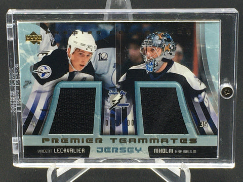 2004 UPPER DECK PREMIER COLLECTION - PREMIER TEAMMATES - V. LECAVALIER/ N. KHABIBULIN - #PT-TL - DUAL JERSEY