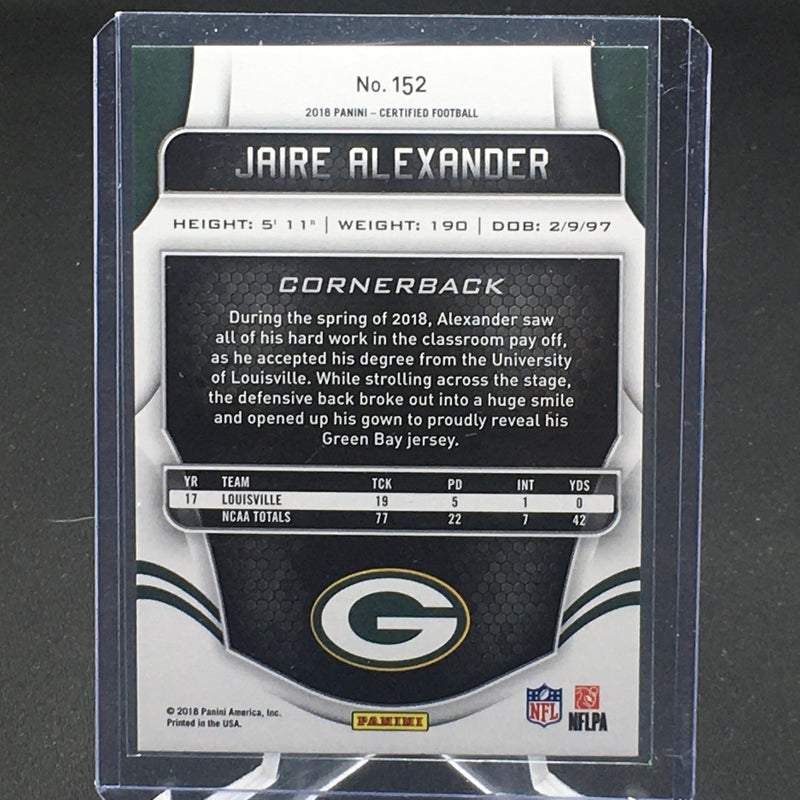 2018 PANINI CERTIFIED - MIRROR PARALLEL - J. ALEXANDER - #152 - #'D/999 - RC