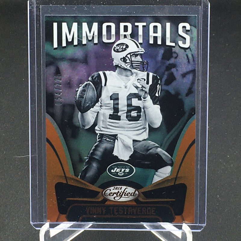 2018 PANINI CERTIFIED - IMMORTALS - ORANGE - V. TESTAVERDE - #109 - #'D/225