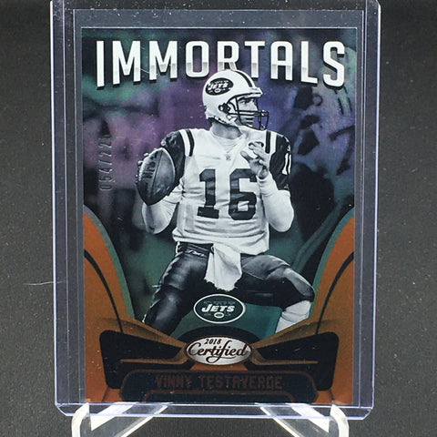 2018 PANINI CERTIFIED - IMMORTALS - ORANGE - V. TESTAVERDE - #109 - #'D/225