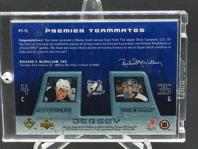 2004 UPPER DECK PREMIER COLLECTION - PREMIER TEAMMATES - V. LECAVALIER/ N. KHABIBULIN -