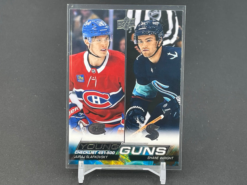2022 UPPER DECK SERIES TWO - YOUNG GUNS CHECKLIST - J. SLAFKOVSKY / S. WRIGHT -