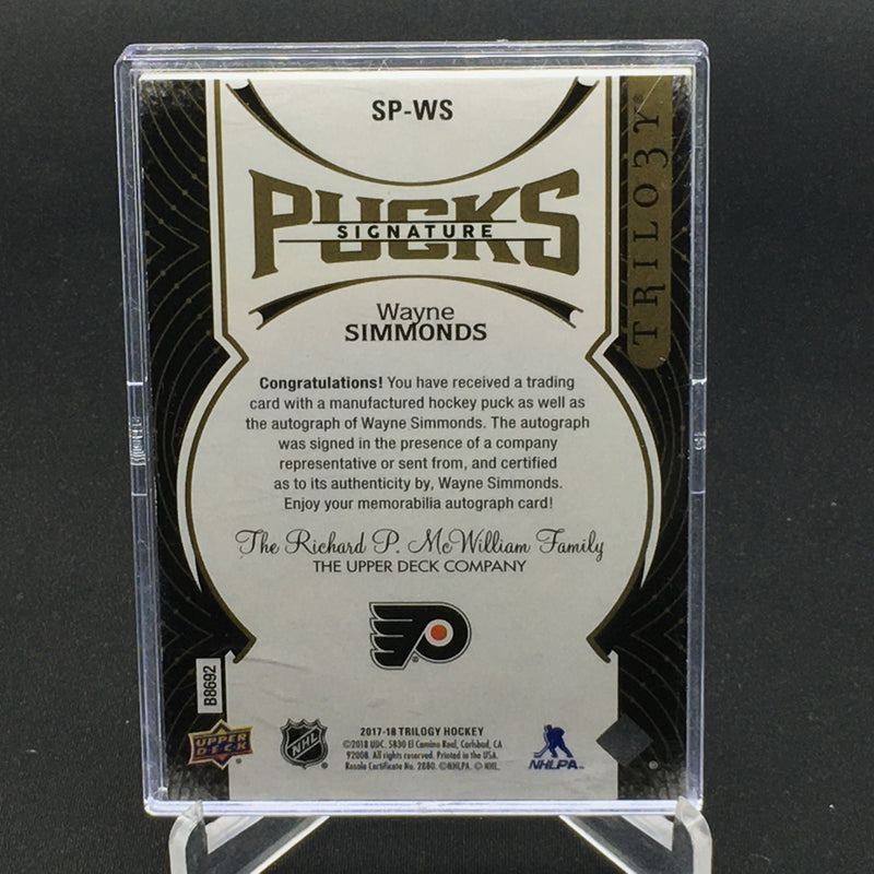 2017 UPPER DECK TRILOGY - SIGNATURE PUCKS - W. SIMMONDS -