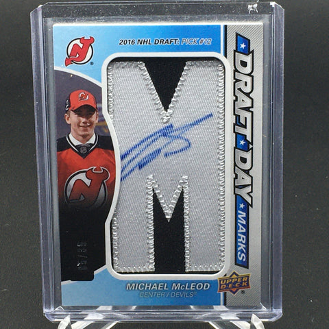 2017 UPPER DECK SP GAME USED - DRAFT DAY MARKS - M. MCLEOD - #DDM-MM - #'D/35 - AUTO/PATCH