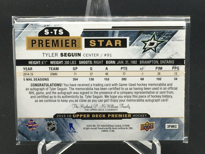 2015 UPPER DECK PREMIER - PREMIER STAR - T. SEGUIN - #S-TS - #'D/99 - AUTO PATCH