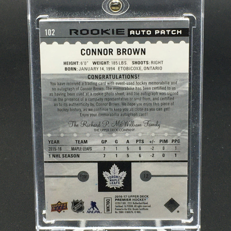 2016 UPPER DECK PREMIER - ROOKIE AUTO PATCH - C. BROWN - #102 - #'D/299 - RELIC - AUTOGRAPH - RC