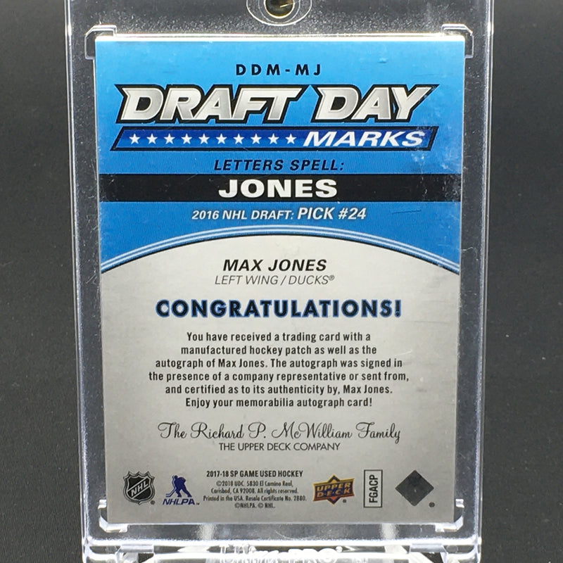 2017 UPPER DECK SP GAME USED - DRAFT DAY MARKS - M. JONES - #DDM-MJ - #'D/35 - RELIC - AUTOGRAPH