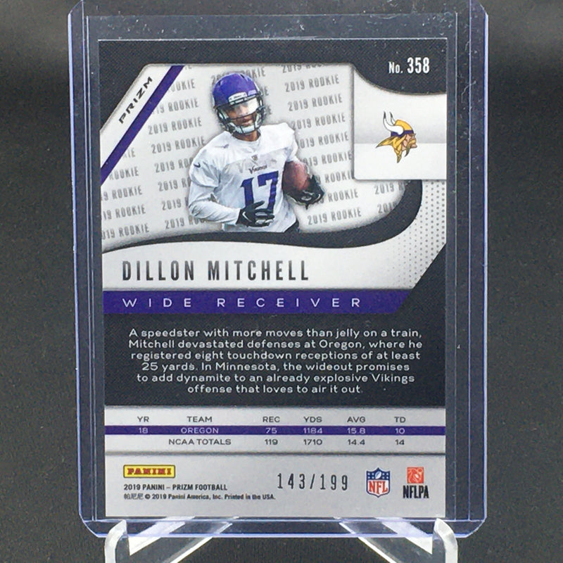 2019 PANINI PRIZM - BLUE WAVE - D. MITCHELL - #358 - #'D/199 - RC