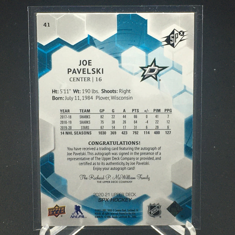 2020 UPPER DECK SPX HOCKEY - J. PAVELSKI -