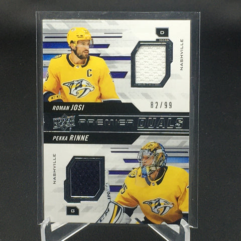2019 UPPER DECK PREMIER - PREMIER DUALS - R. JOSI/ P. RINNE - #PD-RJ - #'D/99 - DUAL RELIC