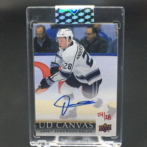 2018 UPPER DECK CLEAR CUT - UD CANVAS - J. ANDERSON DOLAN - #CS-JA - #'D/28 - AUTOGRAPH