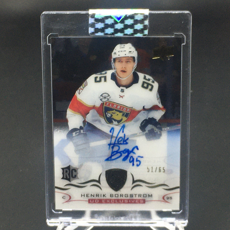 2018 UPPER DECK CLEAR CUT - UD EXCLUSIVES - H. BORGSTROM - #CCR-HB -#'D/65 - AUTOGRAPH - RC