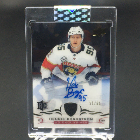 2018 UPPER DECK CLEAR CUT - UD EXCLUSIVES - H. BORGSTROM - #CCR-HB -#'D/65 - AUTOGRAPH - RC