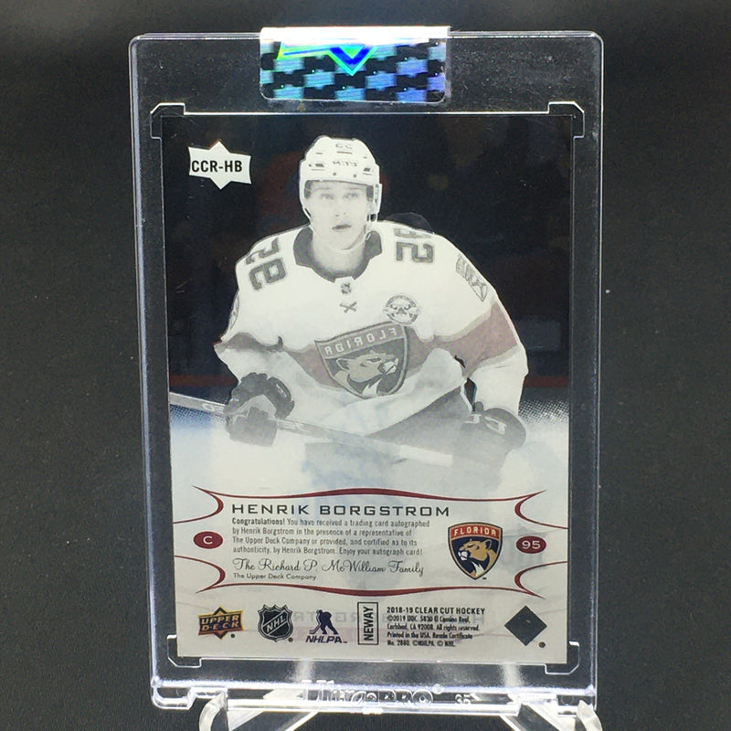 2018 UPPER DECK CLEAR CUT - UD EXCLUSIVES - H. BORGSTROM - #CCR-HB -#'D/65 - AUTOGRAPH - RC