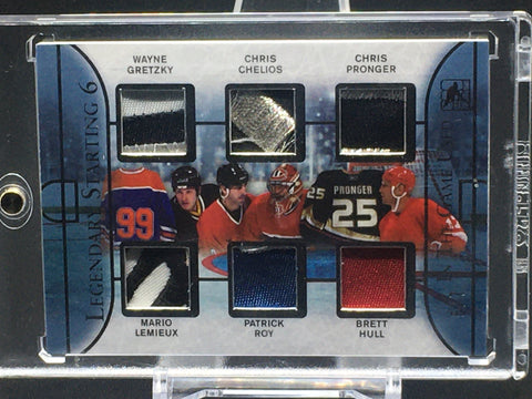 2016 LEAF IN THE GAME USED - LEGENDARY STARTING 6 - W. GRETZKY/ M. LEMIEUX/ C. CHELIOS/ P. ROY/ C. PRONGER/ B. HULL - #LSGP-01 - PATCH